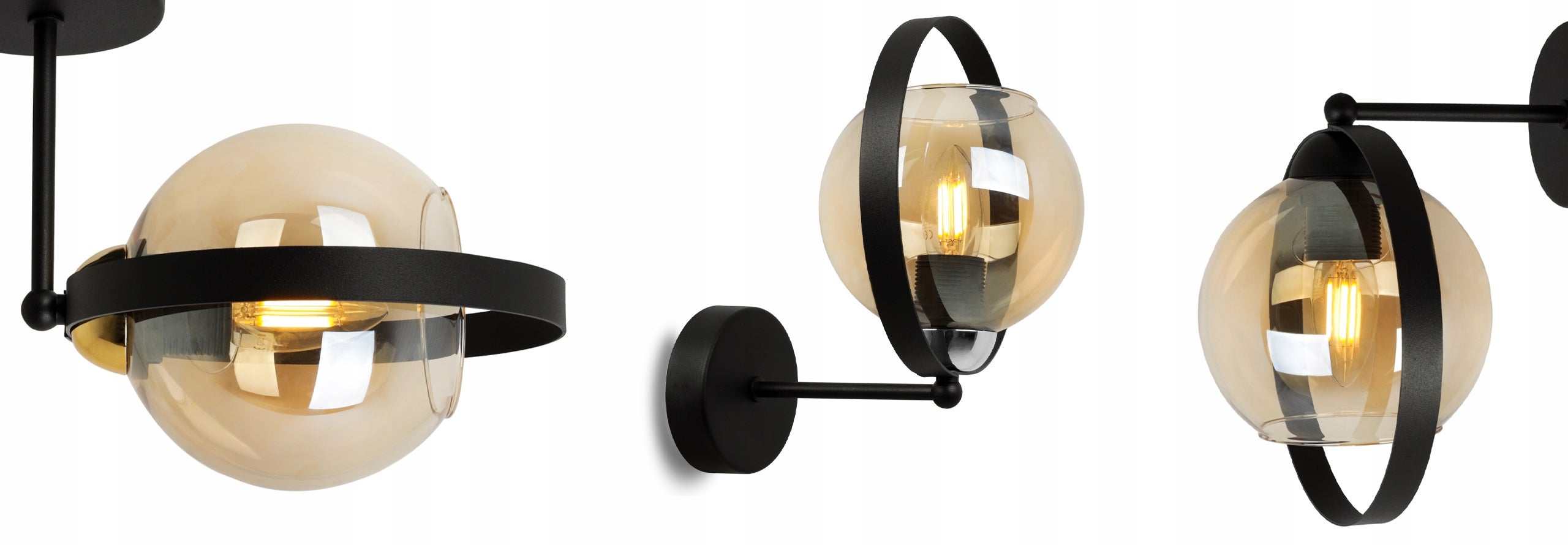 Lampa kinkiet ścienny Ring Haga modern 1xE27 klosz pierścień złoty Light Home LH - 6