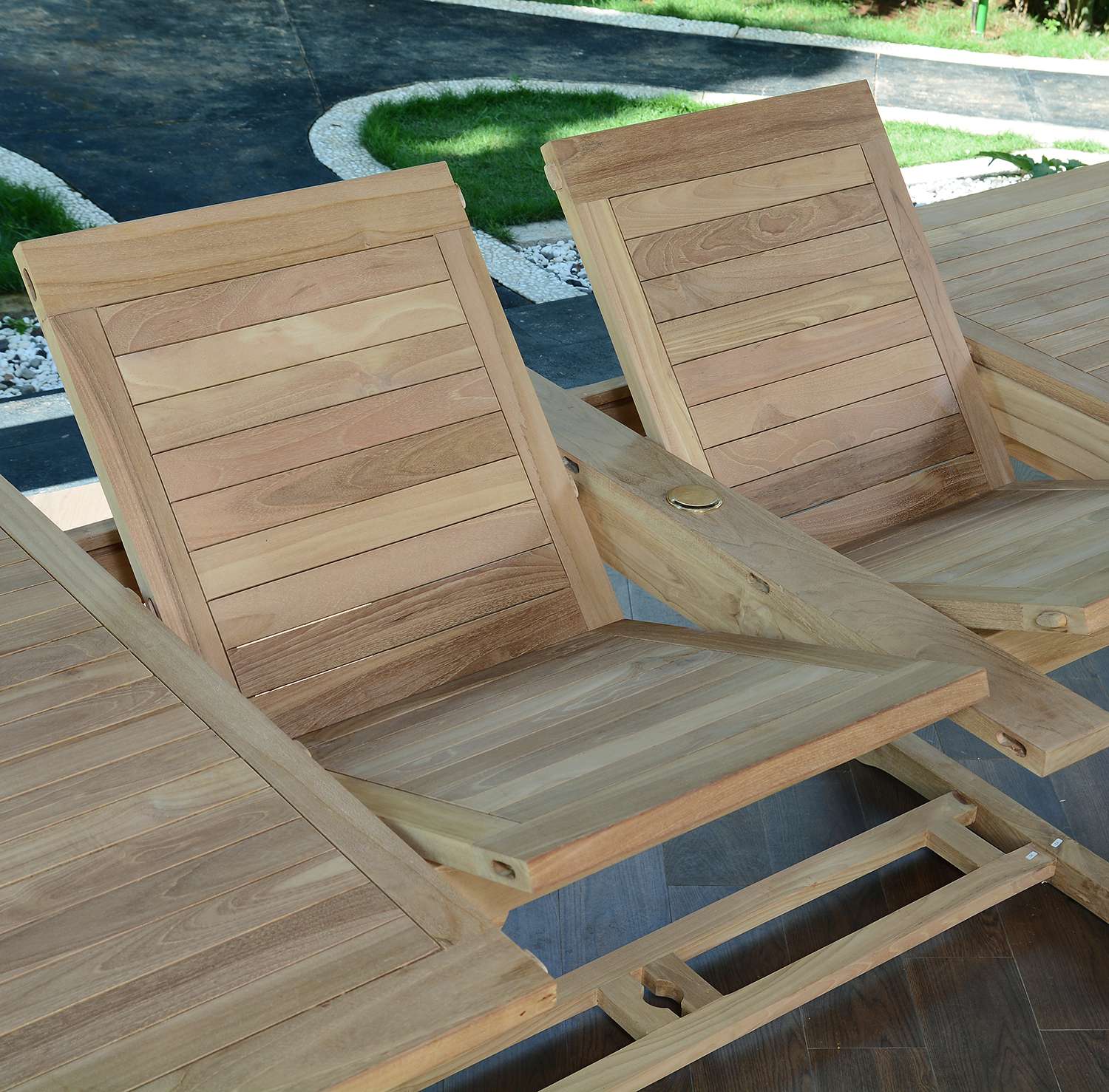 Tavolo rettangolare allungabile Sydney in teak massiccio 194/294 x 110 cm - 5