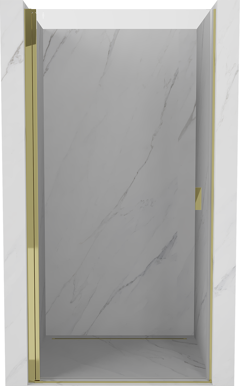 Mexen Mist-B drzwi prysznicowe uchylne 70 cm, transparent, złote - 8A2-070-000-50-00