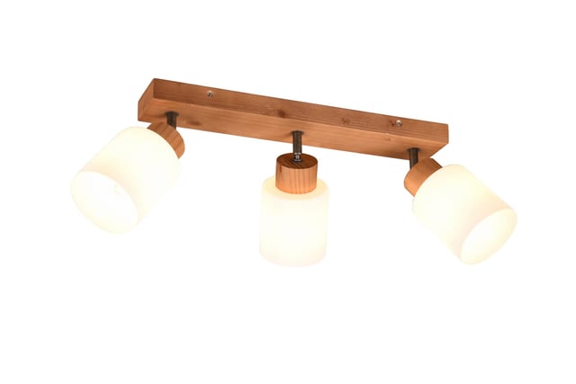 Lampa sufitowa wisząca Assam jasne drewno-biała 3xE14x25W listwa wym: 21 x 45 x 10 cm metal RL