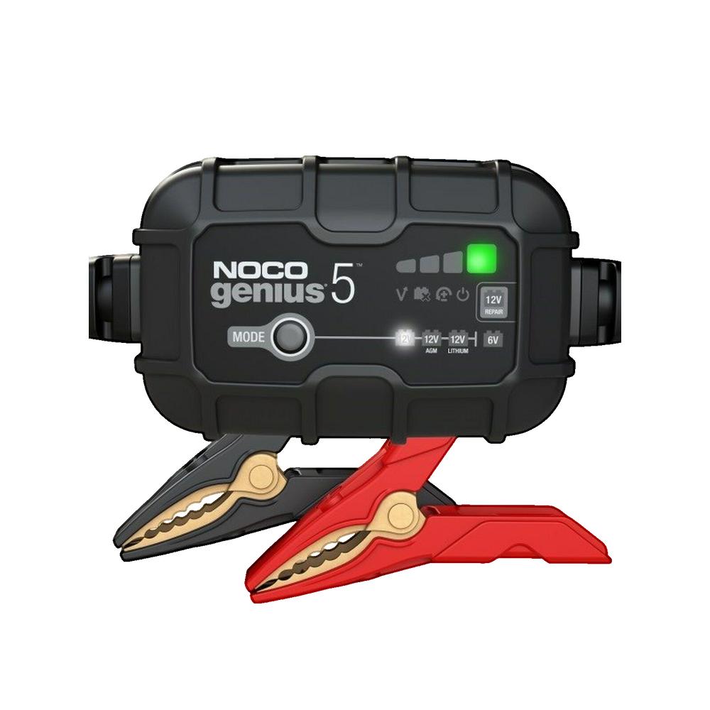 Noco Cargador De Batería Genius5 5A Para Baterías De 6V/12V Con Función De Mantenimiento Y Desulfuración Negro/Gris , Leroy Merlin