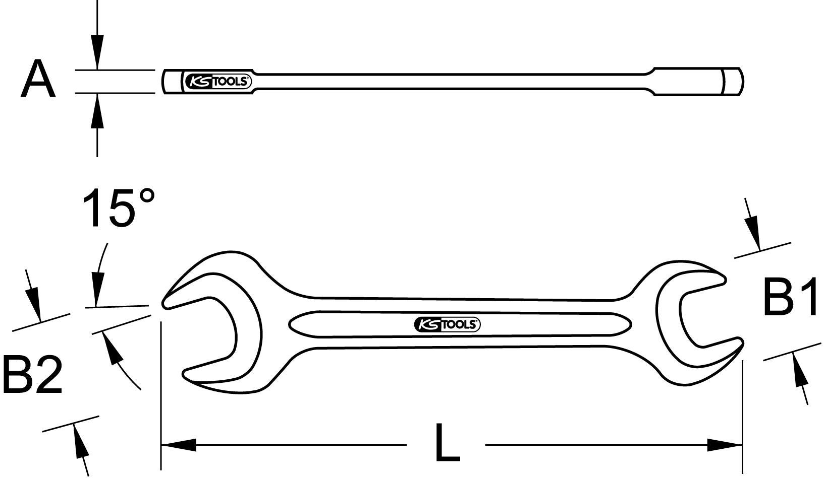 KS TOOLS Clés à fourche en acier spécial, 32x36mm - 2