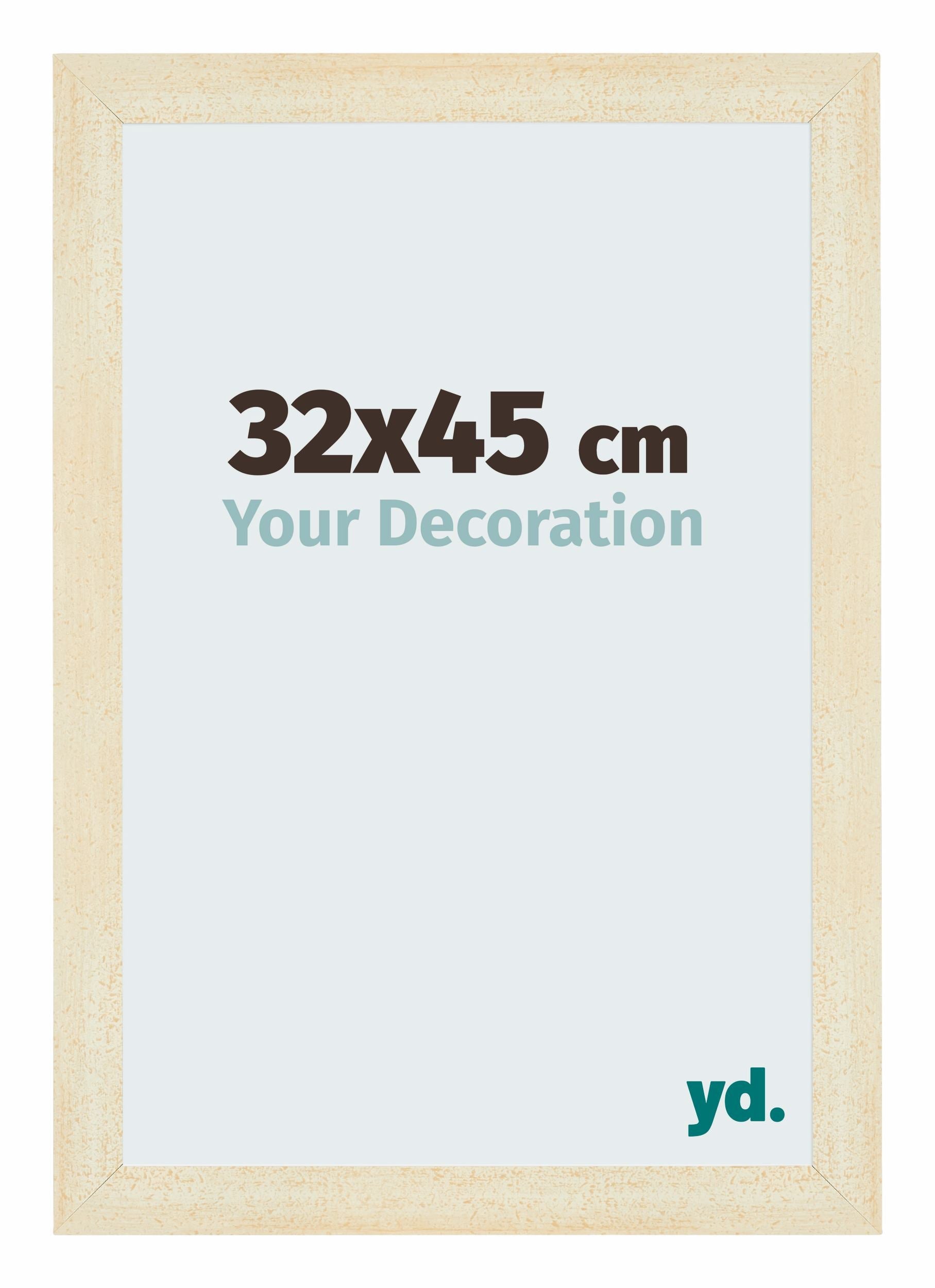 Cadre Photo Sur Mesure 32x45 Cm Ou 45x32 Cm – Blanc Filet Argent, Bois Massif 3,4 Cm Large, Verre Plexi – Parfait Pour Photos, Affiches, Diplômes