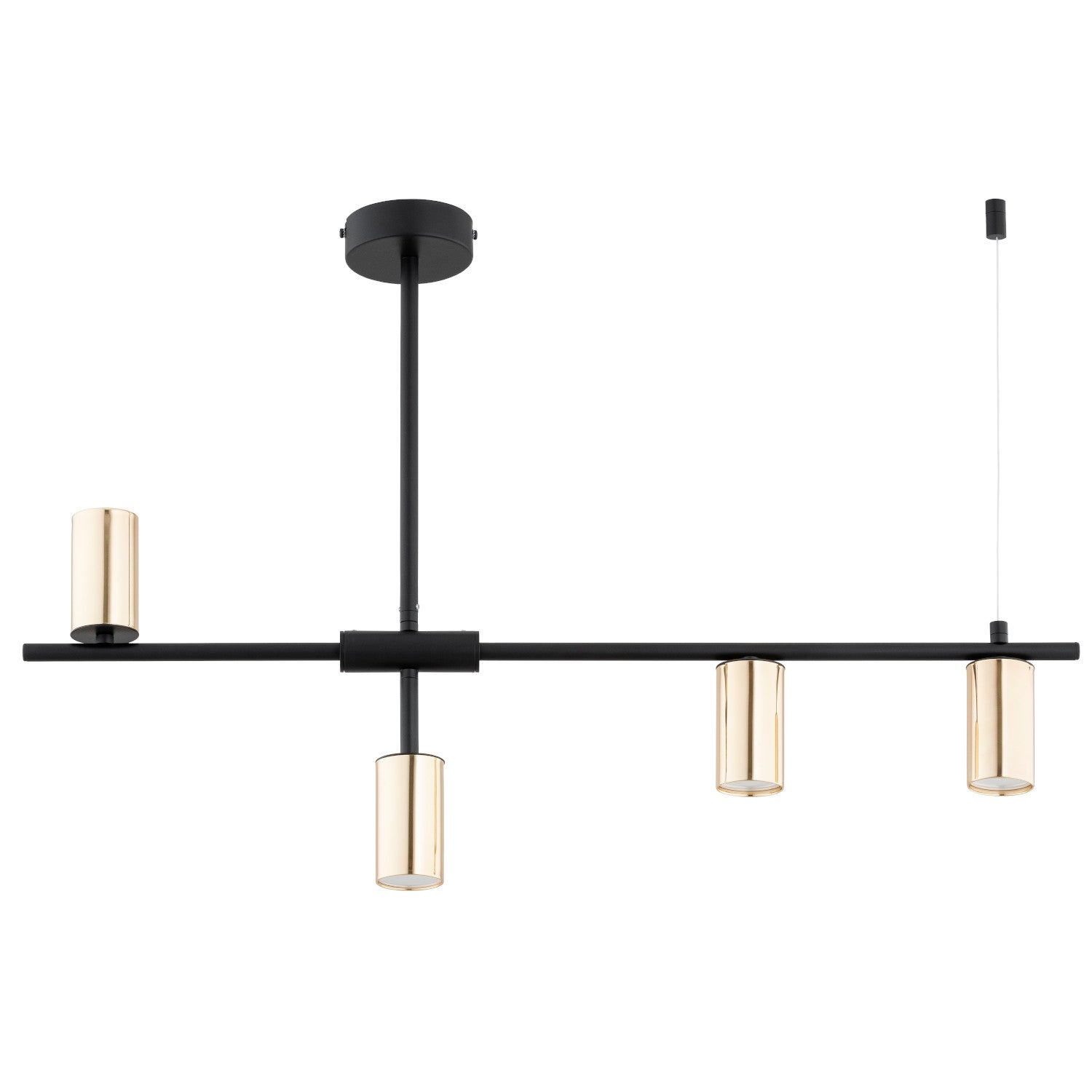 Lampa wisząca Saur czarno-złota 4xGU10x10W nowoczesna wym: 54 x 81 x 10 cm metal Alfa