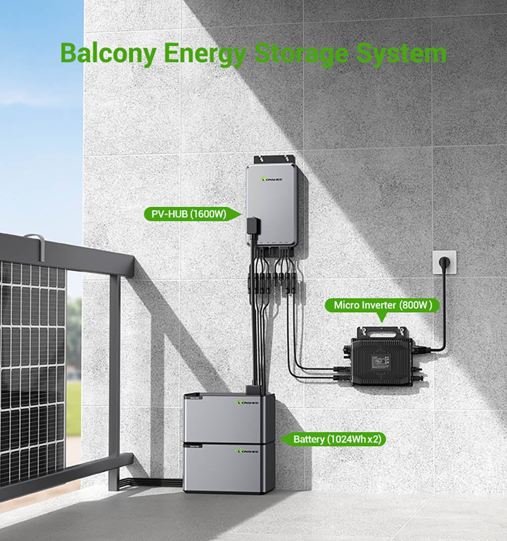 Batterie d'accumulation d'eneergie solaire LIONSHEE LS-L1024 LiFePO₄ 1024 Wh - stockage d'énergie Plug & Play pour systèmes solaires de balcon - 7