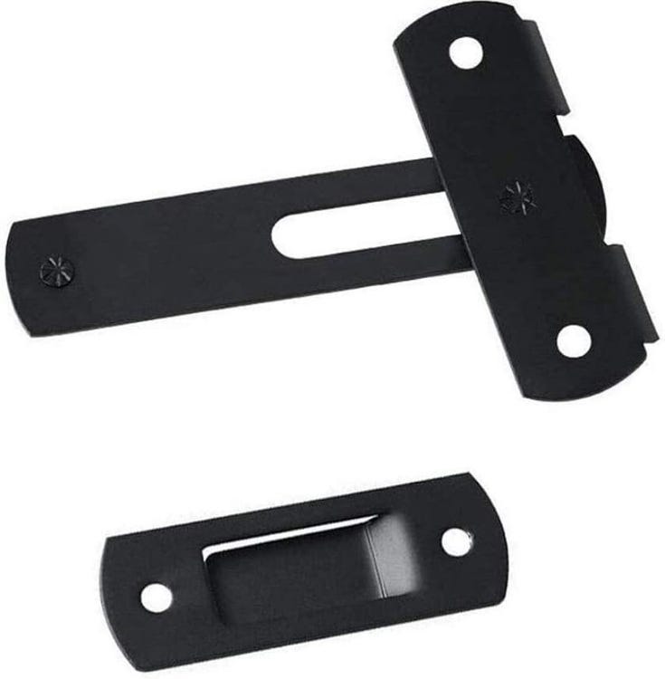 Loquet de porte en acier inoxydable de haute qualité, adapté aux portes et fenêtres coulissantes, loquet de grange, extérieur et domestique (noir) - 2