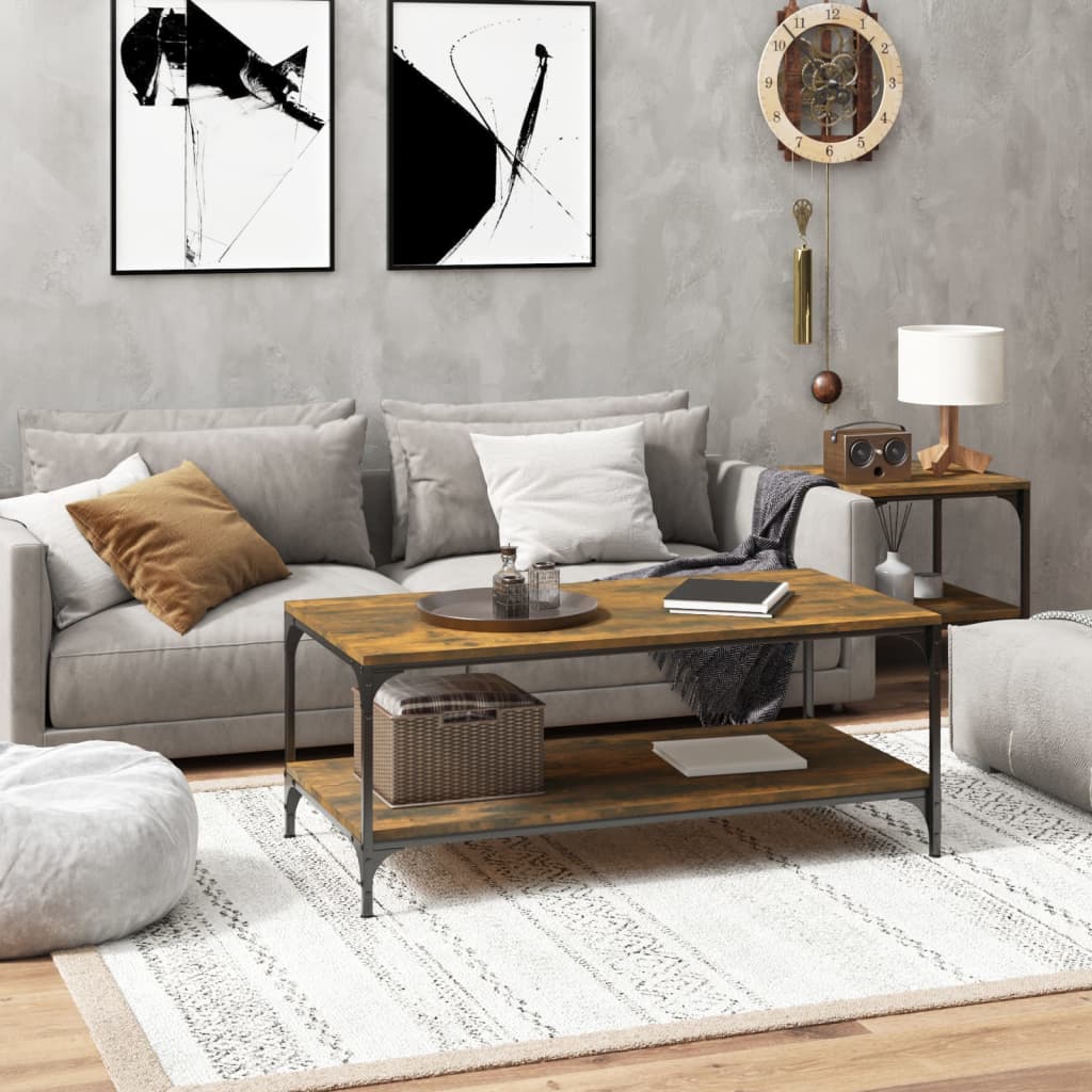 Stolik kawowy, przydymiony dąb, 100x50x40 cm vidaXL