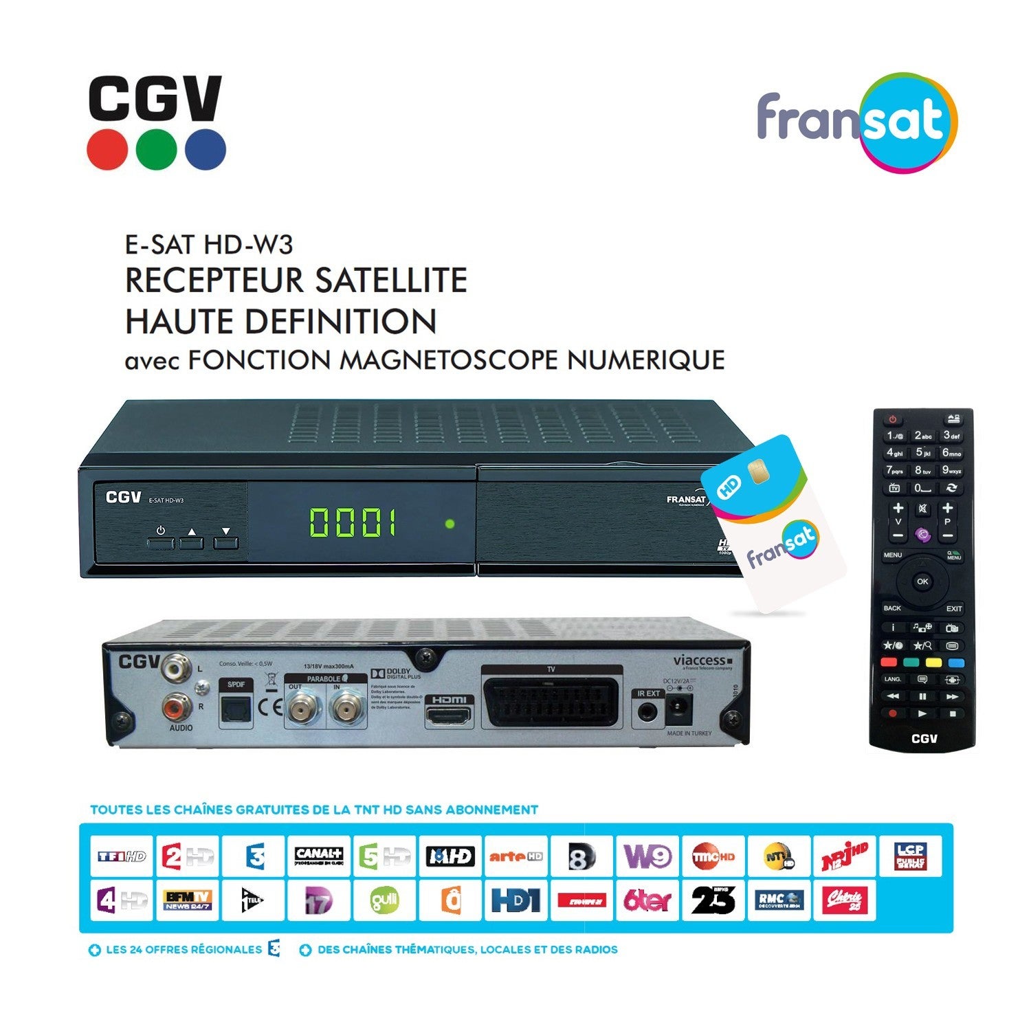 Récepteur Satellite Numérique AB-com CR700HD MINI - Full HD 1080p, Sortie HDMI - Neuf Sous Blister