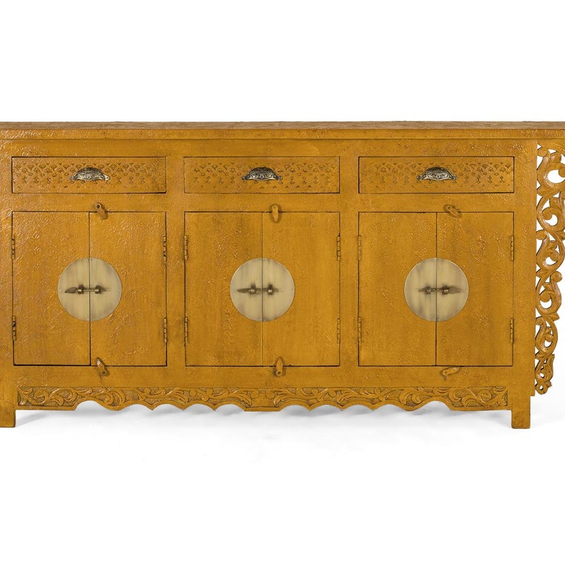 Bufet z 6 drzwiami i 3 drzwiami w drewnie Manguier