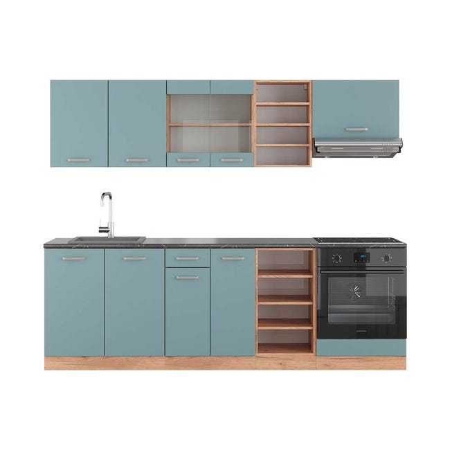 Kitchenette Bloc Cuisine Cuisine Intégrée R-Line 240 Cm Chêne Kitchenette Bloc Cuisine Cuisine Intégrée R-Line 240 Cm Chêne