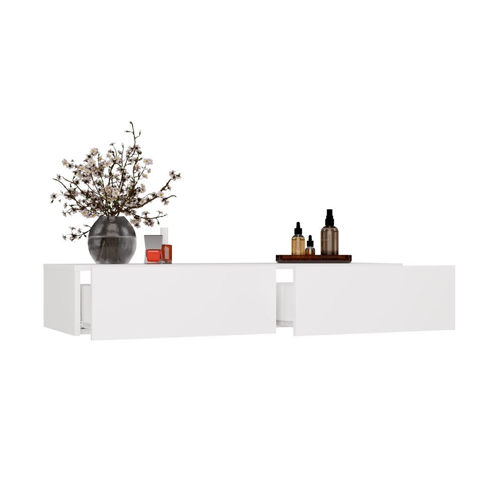 Coiffeuse sans miroir en MDF Blanc H. 20 x l. 110 x P. 40 cm - 7