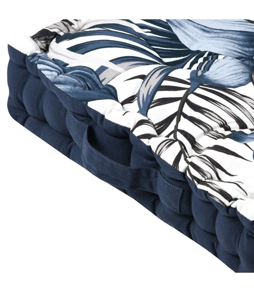 Coussin de sol 45x45 cm Paraiso bleu coton - 4
