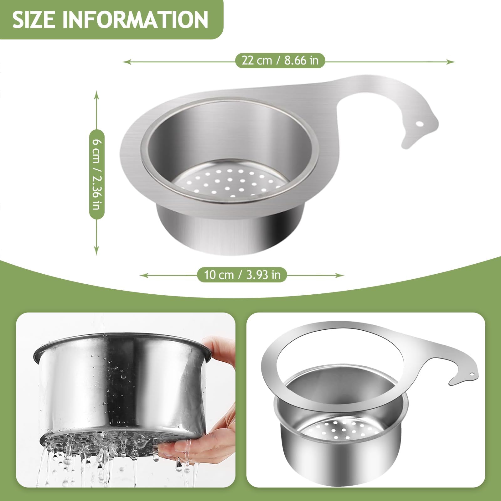 Passoire Déchets Cuisine Acier Inoxydable, Panier Évier Suspendu pour Robinet Mini, Filtre Forme Cygne Amovible Multifonctionnelle | Leroy Merlin