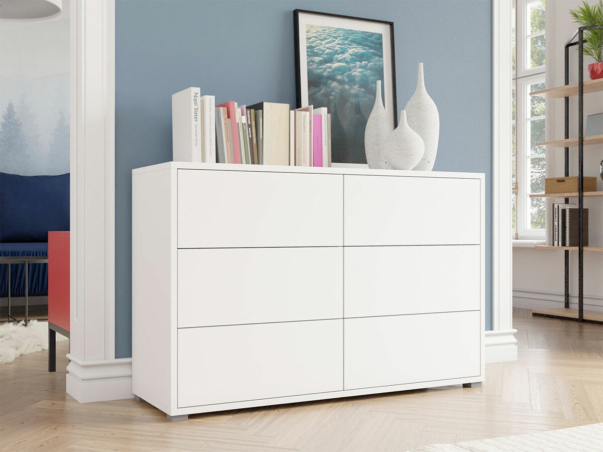Cómoda Comfivo Tutela II, Blanco, Con cajones, 73x120x41cm - 2