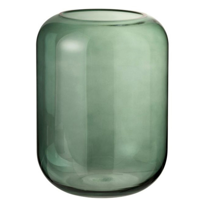 Grand Vase Déco Verre Delph - 70cm - Transparent & Vert - Paris Prix - Neuf