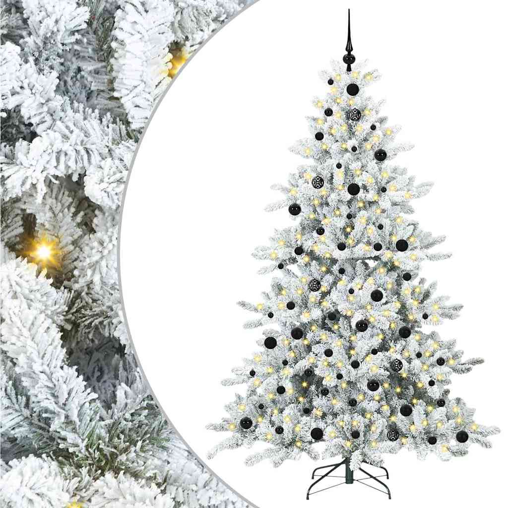 Sztuczna choinka z zawiasami z 300 diodami LED 210 cm PVC