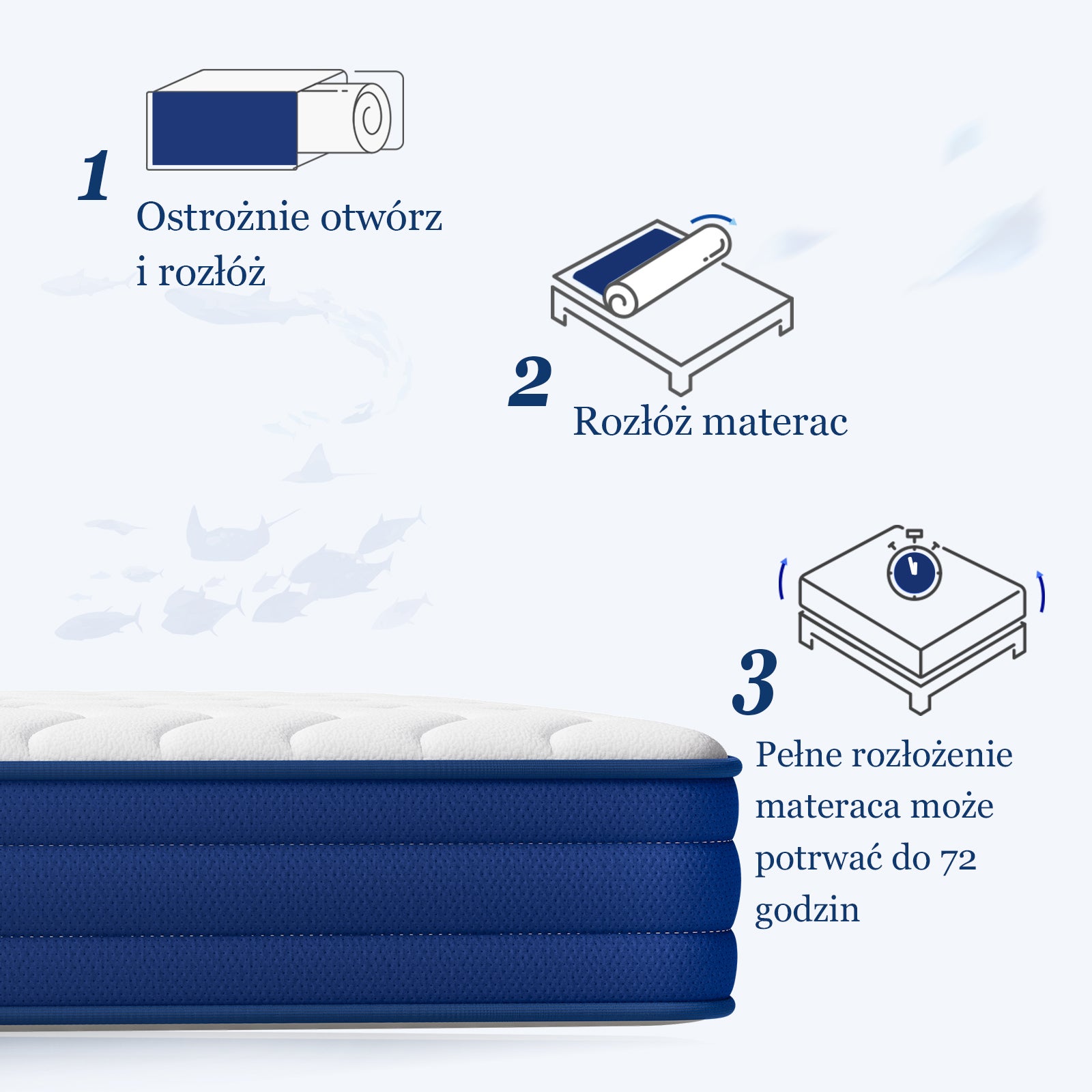 Materac kieszeniowy 140x200 cm, grubość 22 cm, 7 stref, 10 warstw materiałów wysokiej jakości, hipoalergiczny, certyfikat OEKO-TEX, antyalergiczny - 7