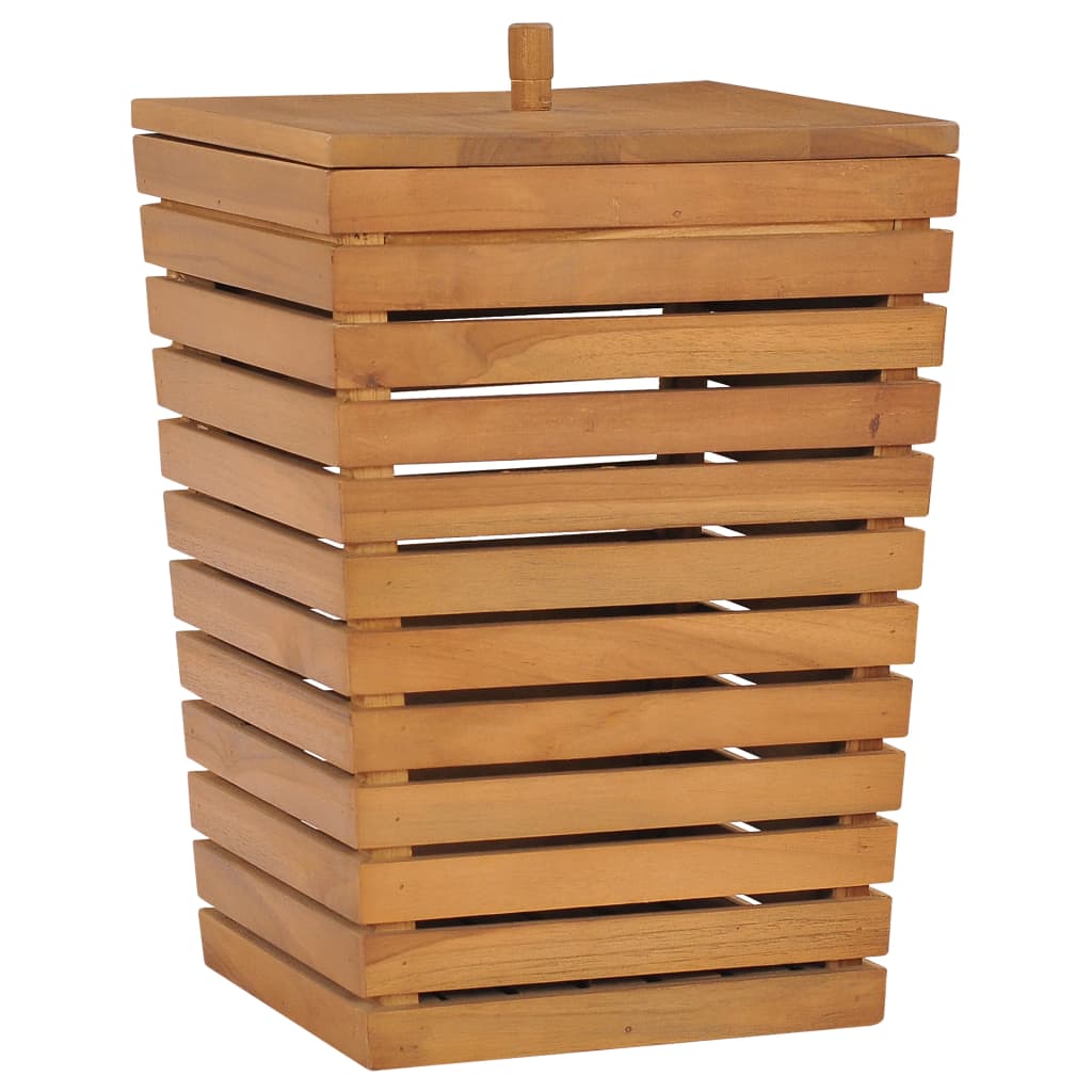 Cesto de la ropa sucia madera maciza de teca 30x30x45 cm