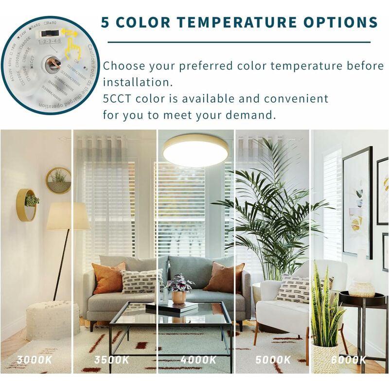 LED dorée, plafonnier encastré d'intérieur de 12 pouces 24W, proche du plafonnier, adapté à la salle de bain, à la chambre à coucher et au couloir - 4