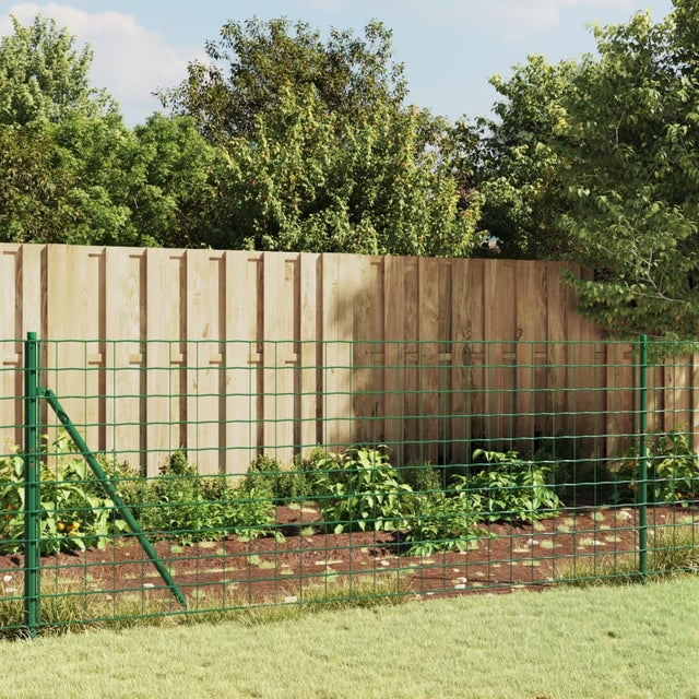 vidaXL Recinzione Metallica con Picchetti Ancoraggio Verde 1x25 m