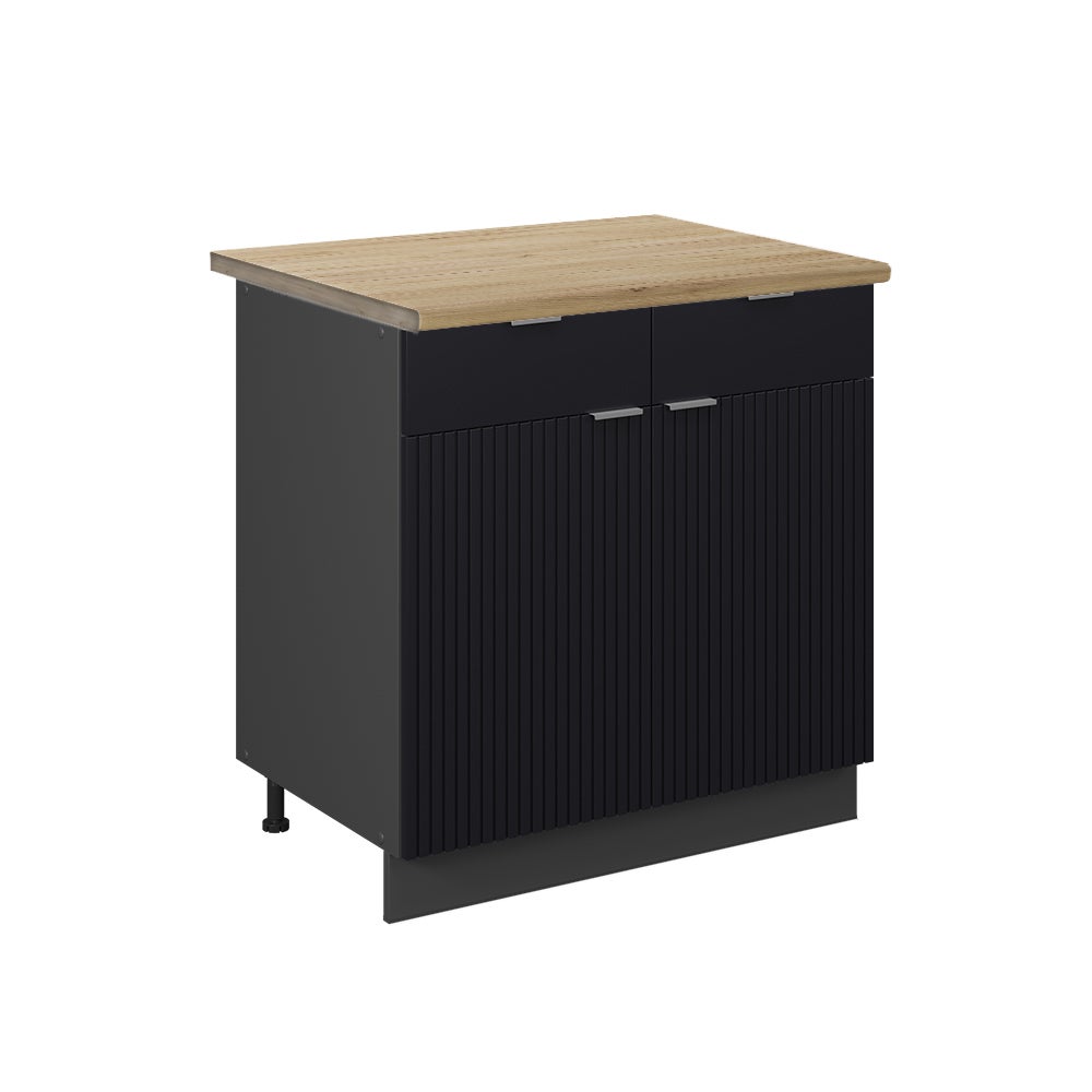 Vicco Szafka dolna do kuchni Fame-Line, Czarne paski, 80 cm , BP Dąb