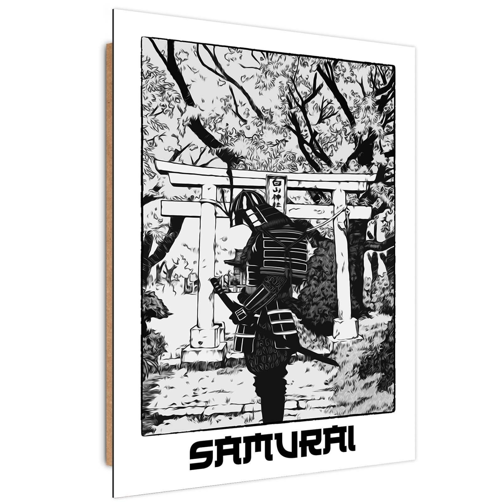 Poster Mural XXL Samouraï - Tapisserie En Tissu Noir Et Blanc - Décoration Murale