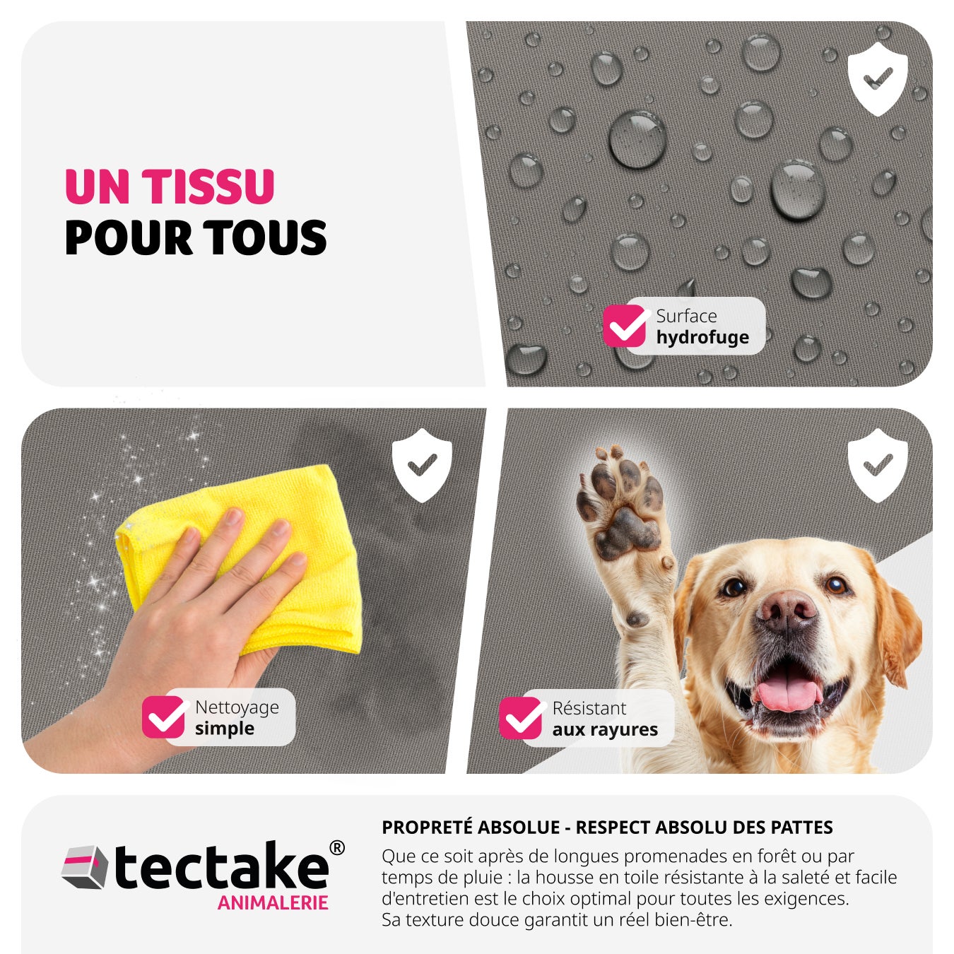 TECTAKE Assento de carro para cães Com 1 correia de segurança e 2 cintos de fixação, ajustável em comprimento - 7