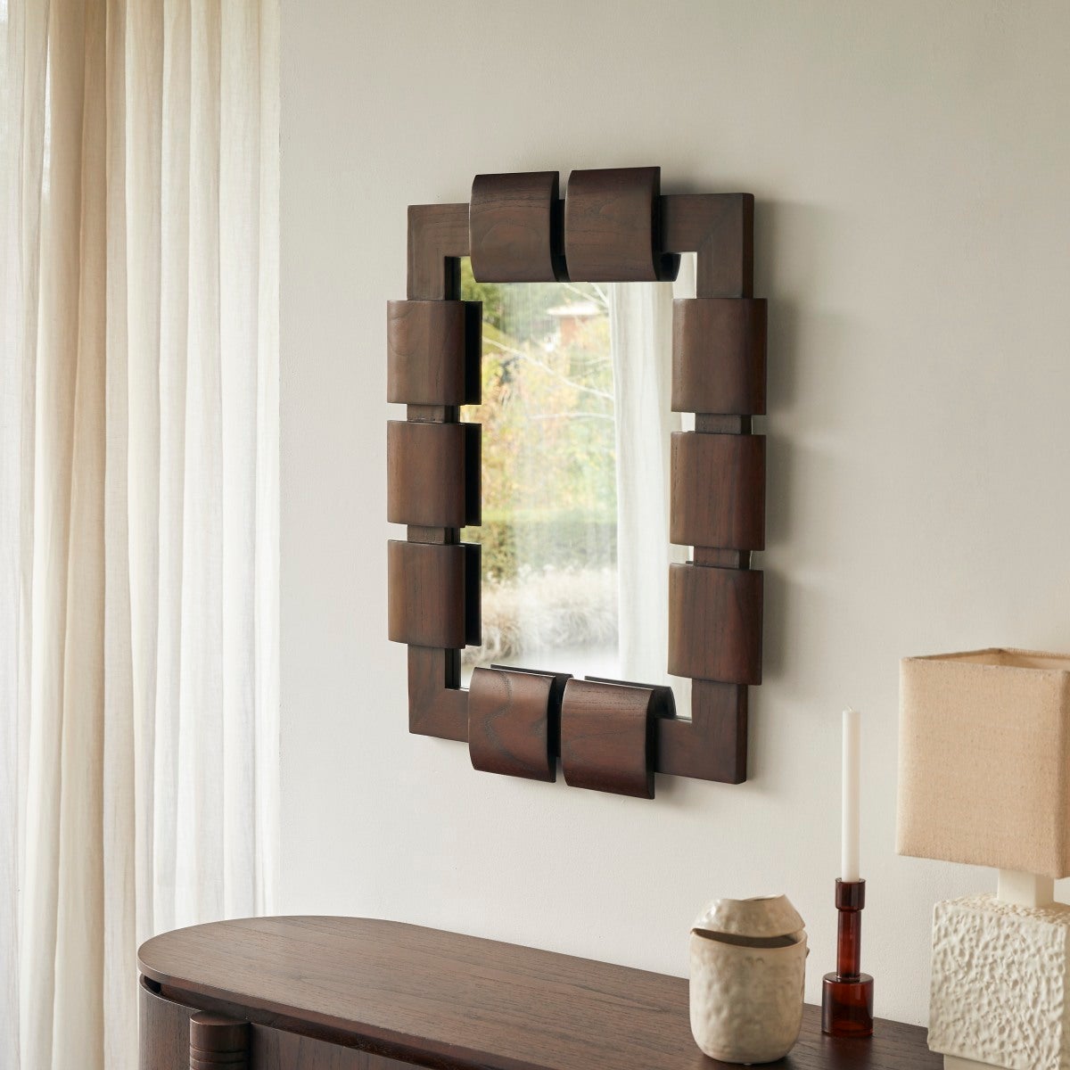 Tikamoon Miroir en bois de mindi 85x67,5 cm Isaac | Leroy Merlin