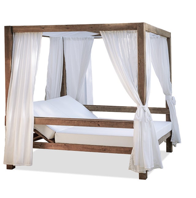 Cama balinesa madera con respaldos reclinables