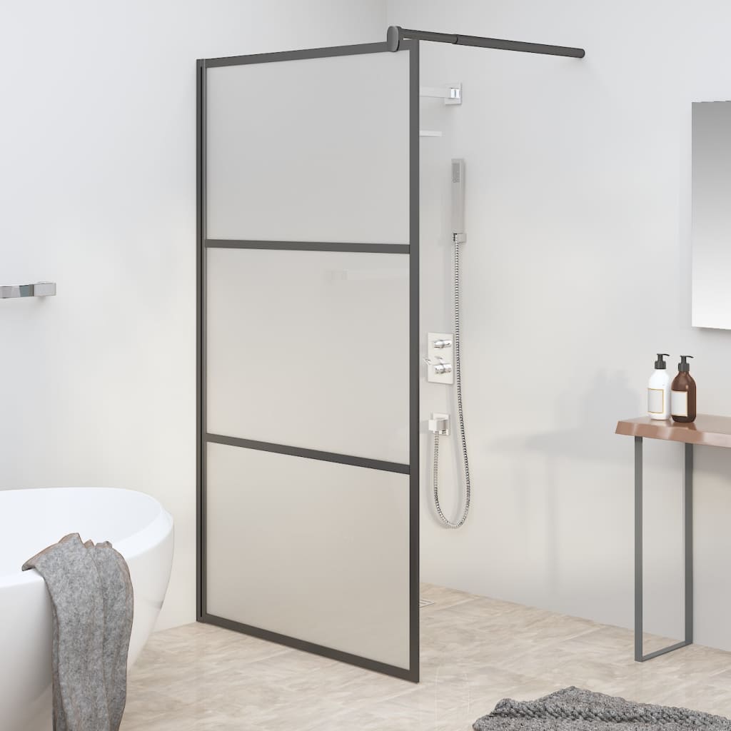 Paroi de douche 100x195 cm Verre ESG dépoli Noir vidaXL Leroy Merlin