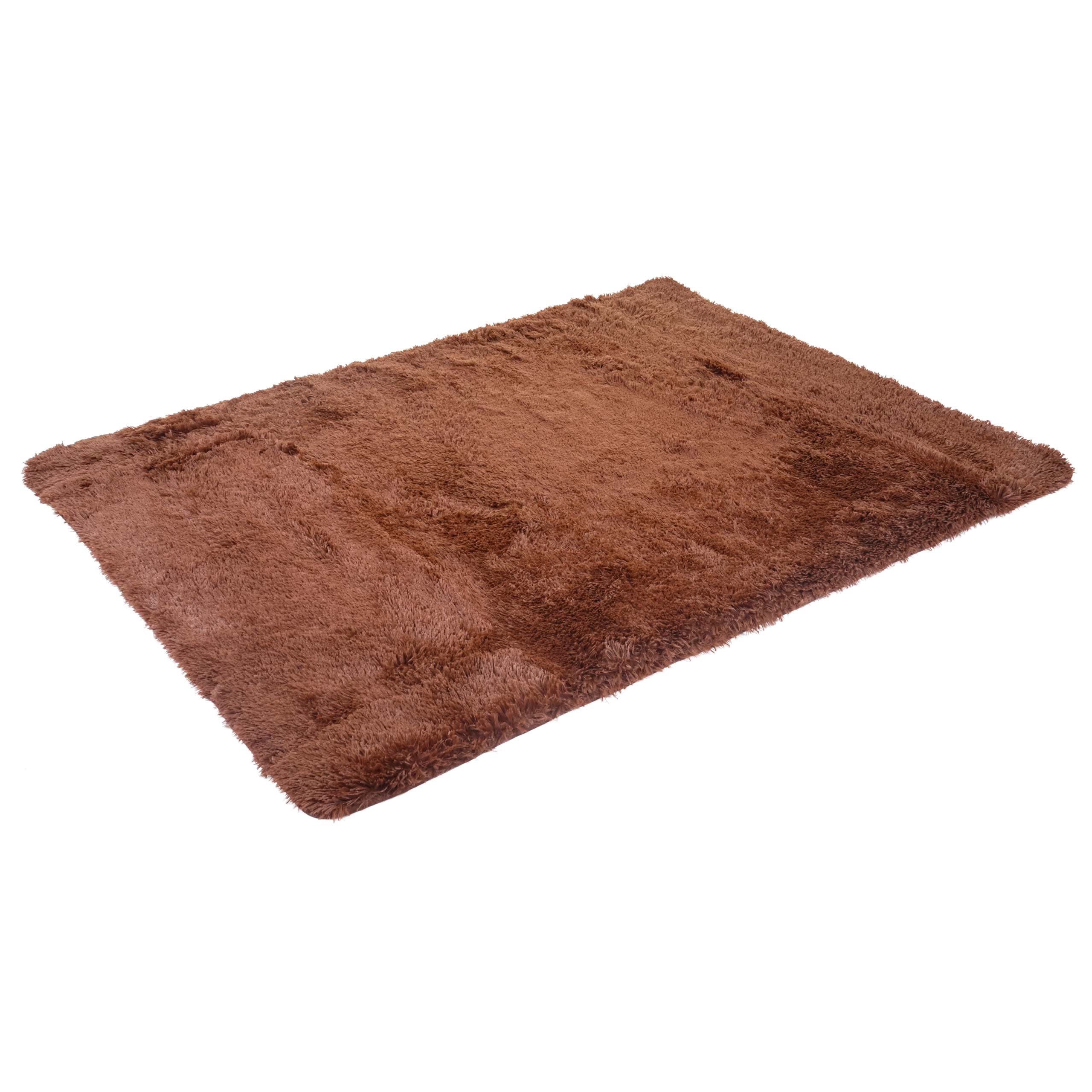 Alfombra hwc-f69, alfombra peluda pelo alto pelo largo, tejido/textil mullido suave 200x140cm ~ marrón oscuro