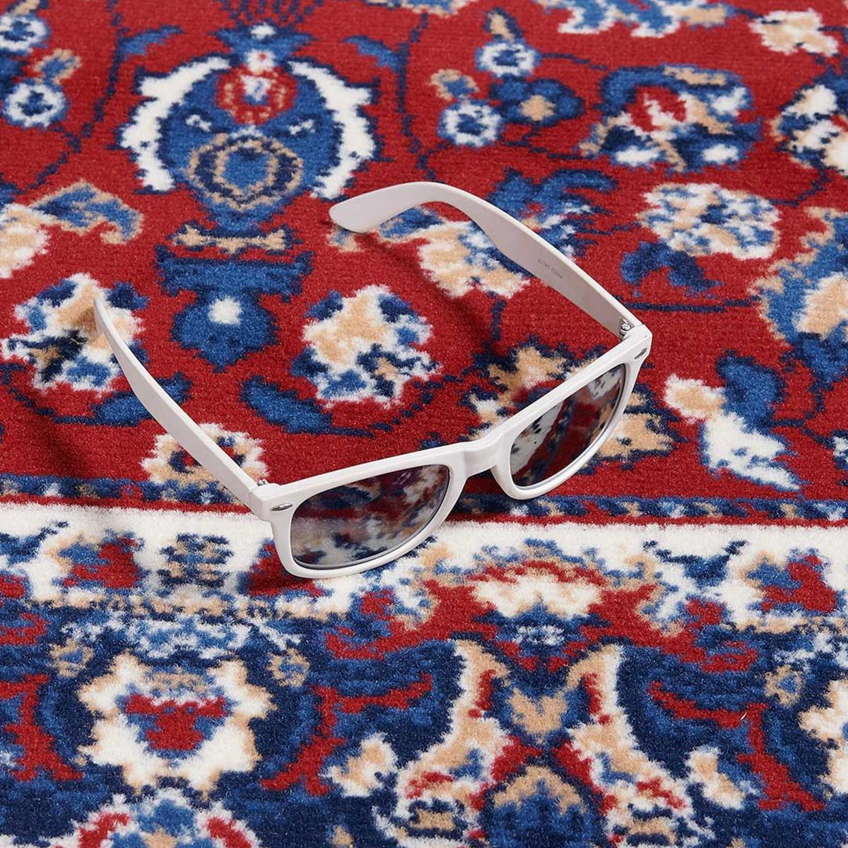Tapis oriental 120x170 rectangle crème et rouge tissé motif ethnique LYN1 ROSOR - 3