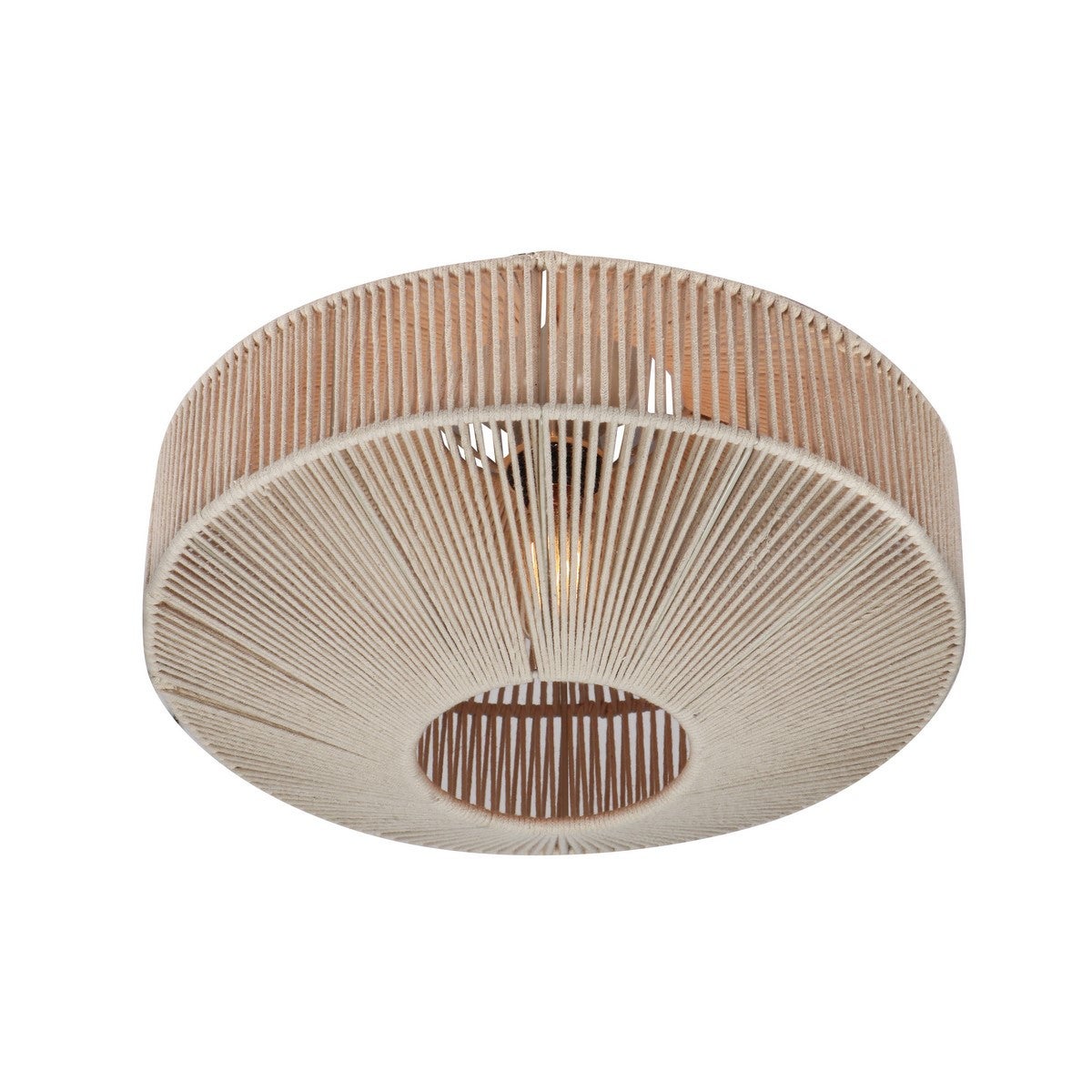 Lampa sufitowa wisząca Svea beżowo-kremowa 1xE27x10W boho wym: 31 x 46 x 46 cm tkanina Trio