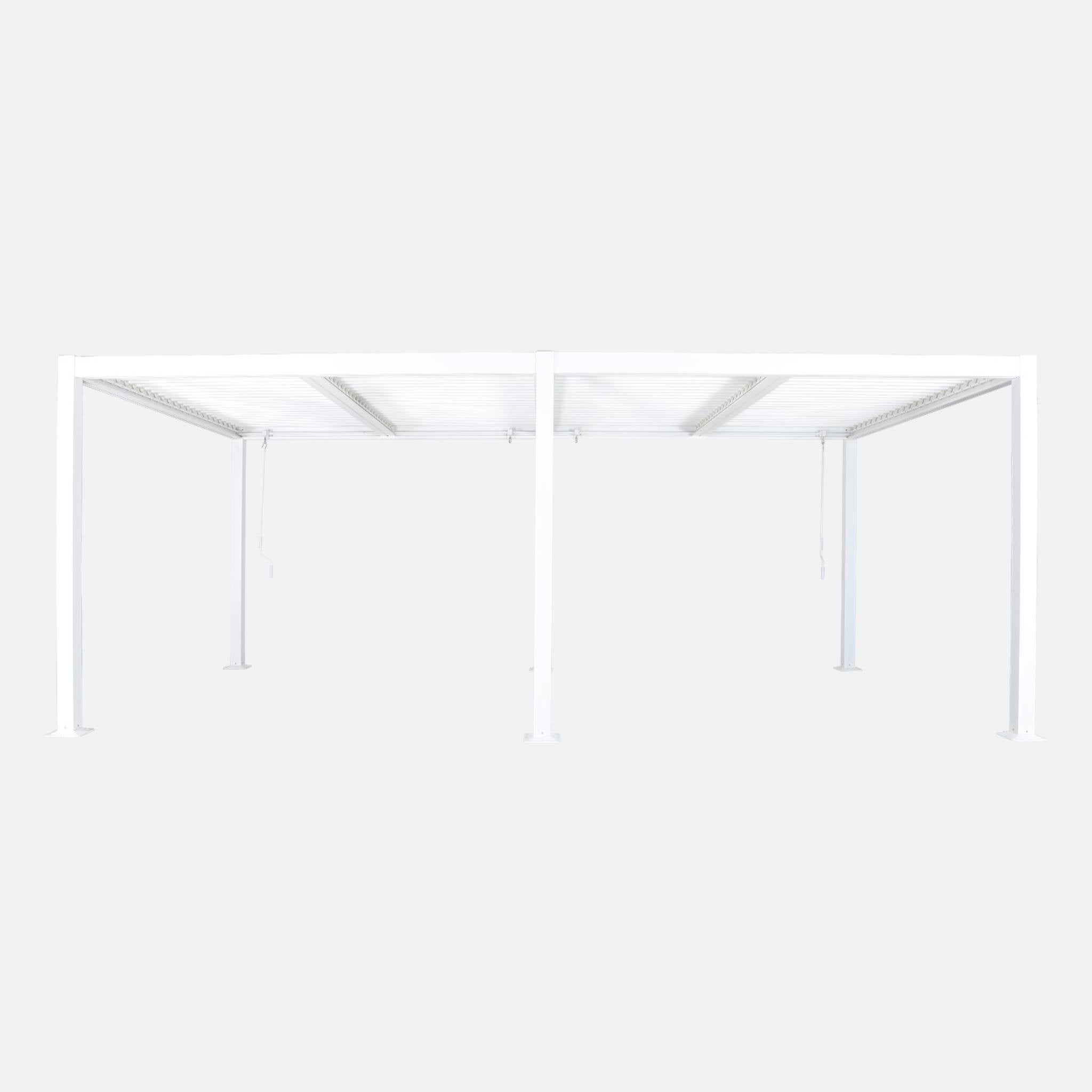 Pérgola bioclimática alumínio e aço lâminas orientáveis 3x6m Palace, Palace 3x6m, Branco, 574x292x231 cm - 4