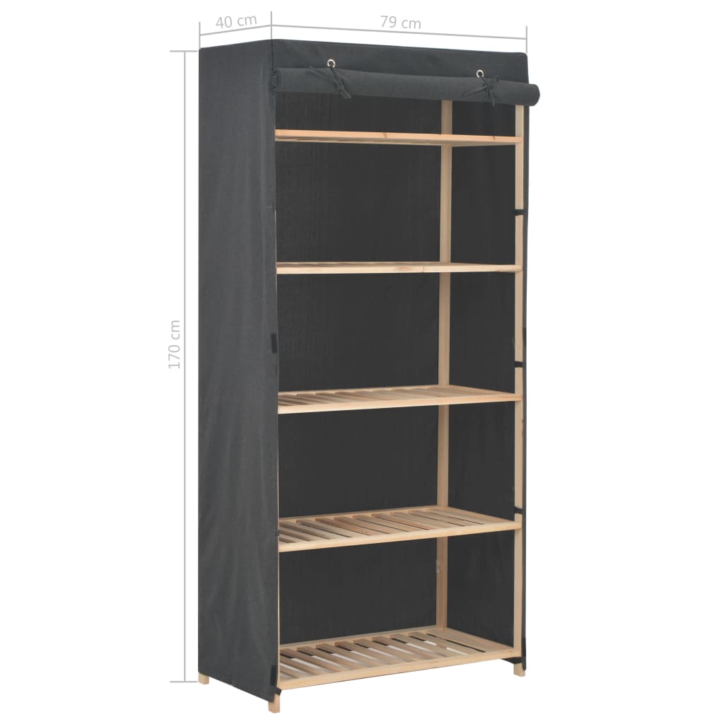 Armário de tecido cinza 79x40x170 cm - COMFORTXL - 6