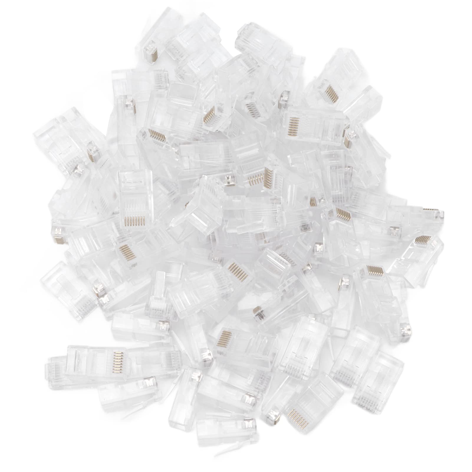 100 pezzi di teste di cristallo di rete placcate in oro connettori per cavi ad alta tenacità terminali a spina - 6