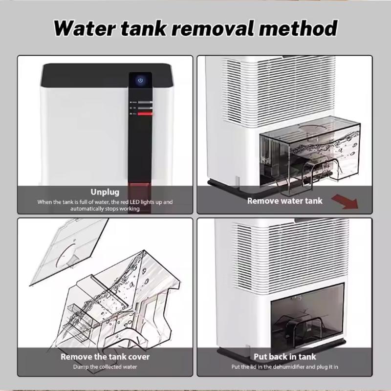 Déshumidificateur puissant et silencieux 40 m², 38 dB, design compact blanc avec contrôle intelligent et faible consommation d’énergie - 3