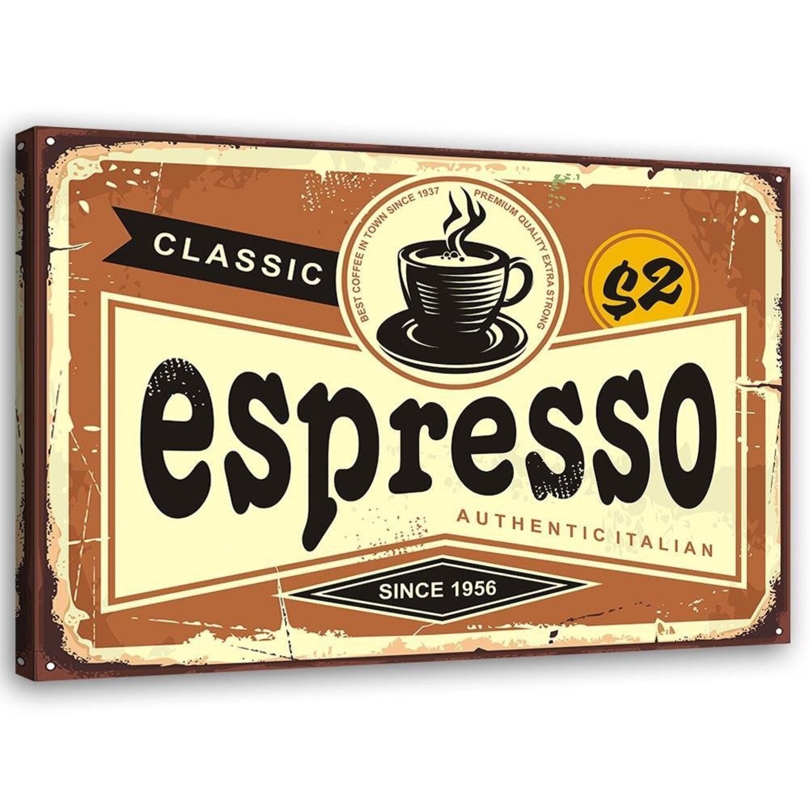 Obraz na płótnie, Szyld espresso 60x40