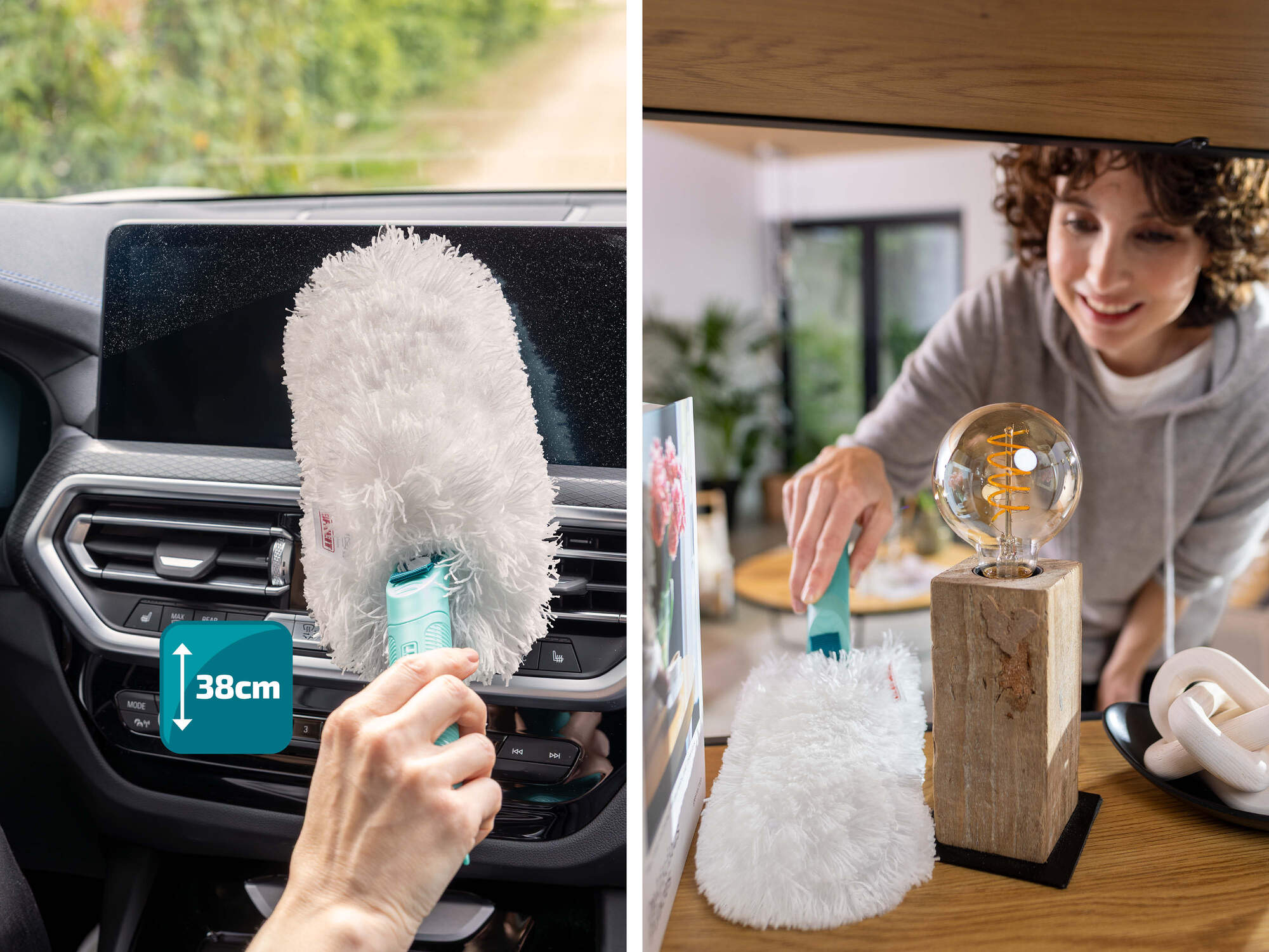 Leifheit plumeau Superduster avec housse de rechange 41255, 2x housse en microfibre 360° lavable, poignée ergonomique - 3