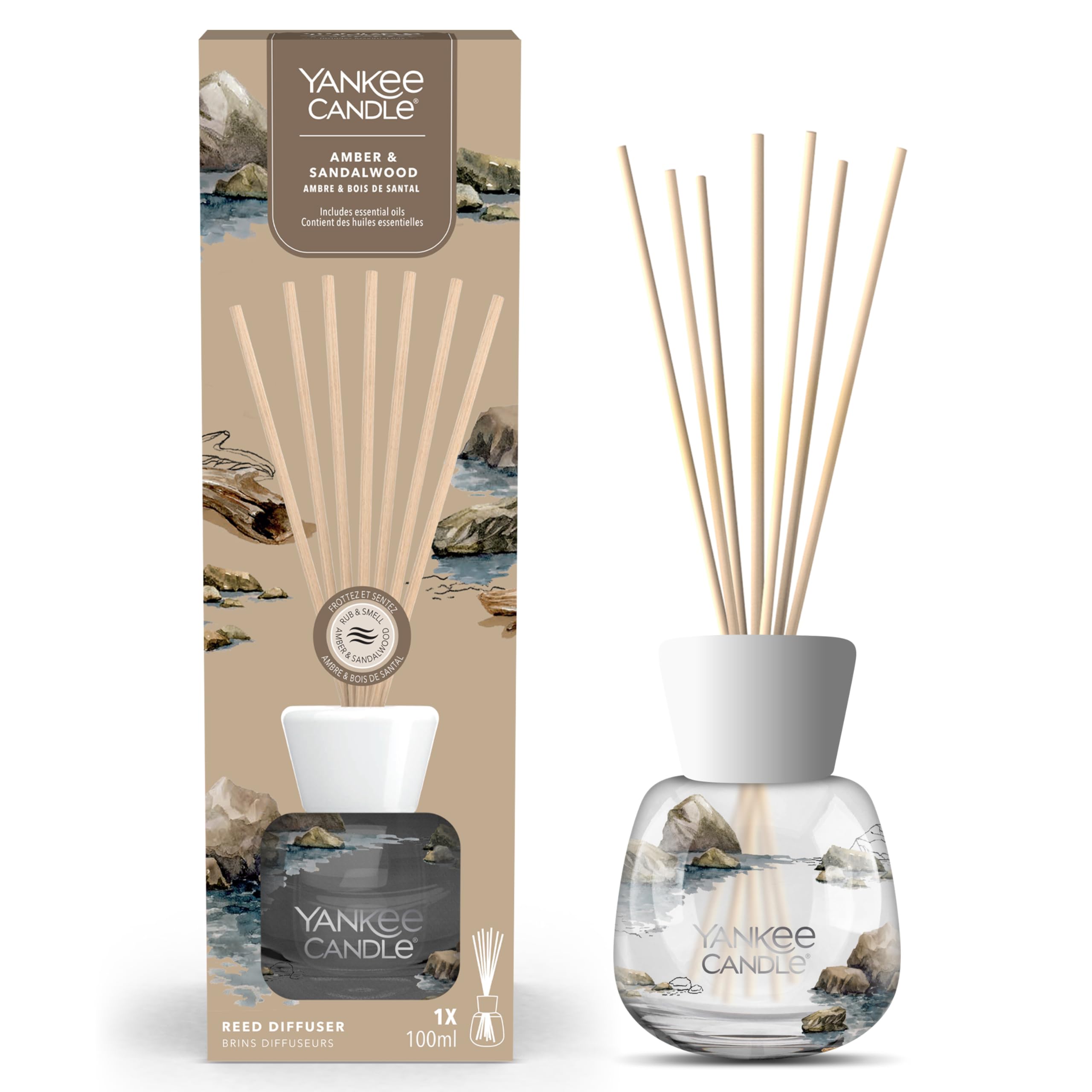 100 ML) PROFUMI PER AMBIENTE CON BASTONCINI SANTAL OUD - Marrone