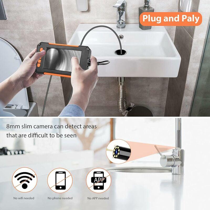 Endoscope Camera, Caméra Endoscopique 1080P HD, Camera d'Inspection Canalisation Écran LCD 4,3 Pouces, étanche IP67 avec 2600mAh, 10m Câble - 2
