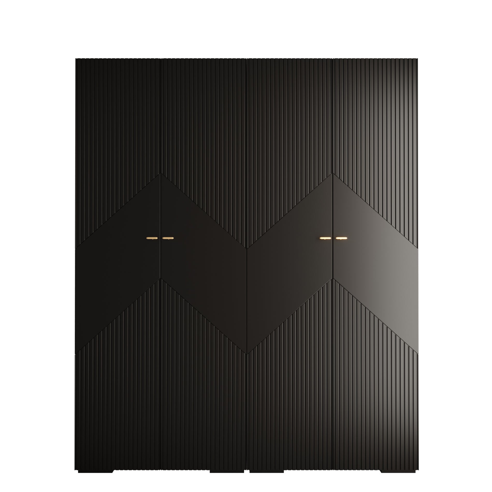 Szafa uchylna otwierana wysoka MANHATTAN RYFEL 2 200 x 40 x 236,7 cm czarny + u. złoty Abiks Meble