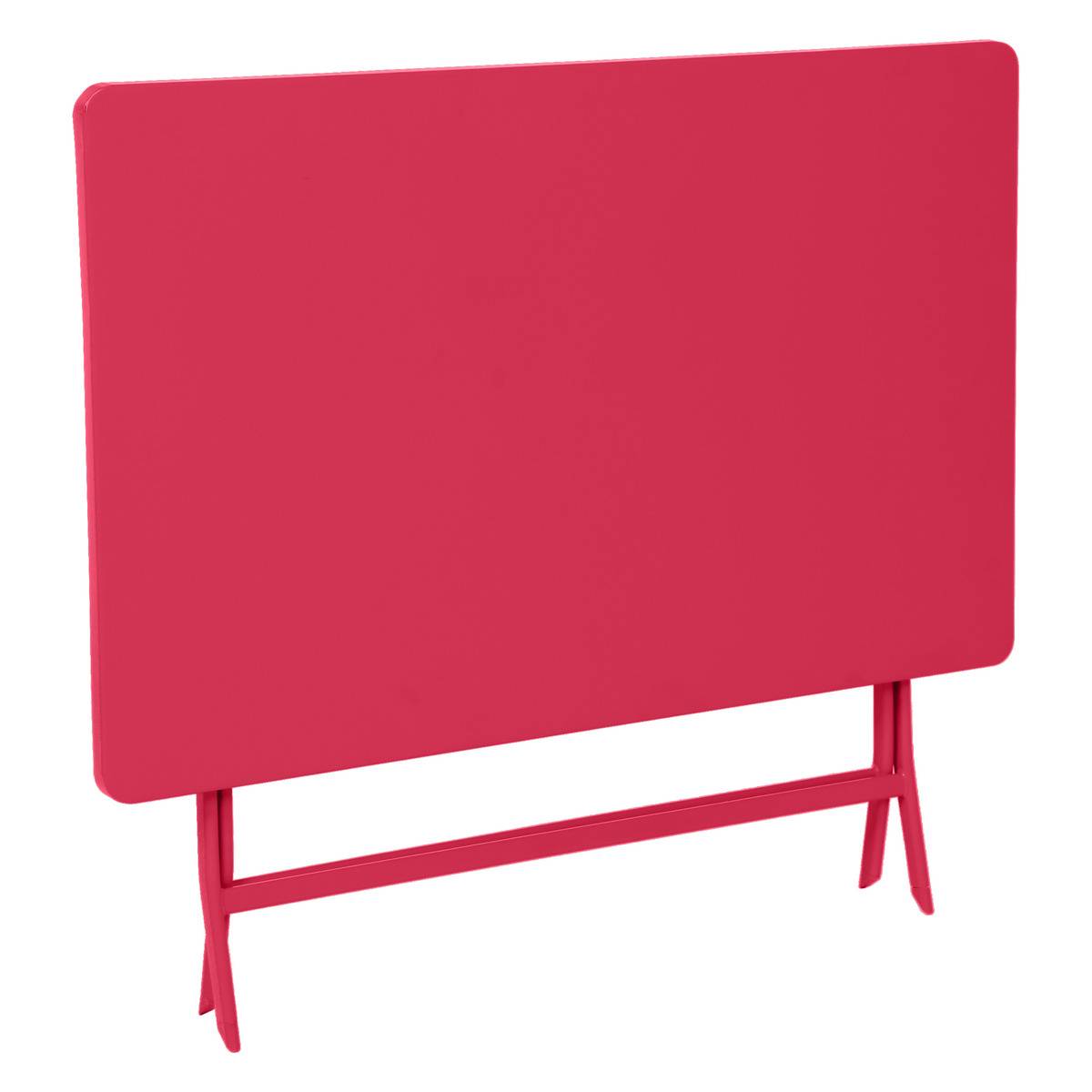 Table de jardin extensible rectangulaire en Acier Rouge 4 places - 3