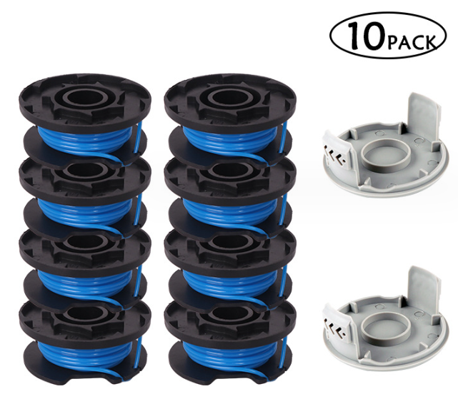 10 sztuk zapasowych szpul do podkaszarki, kompatybilne z Ryobi One + AC14RL3A-18V 24V 40V, bezprzewodowa żyłka tnąca 3,35 m, 8 szpul