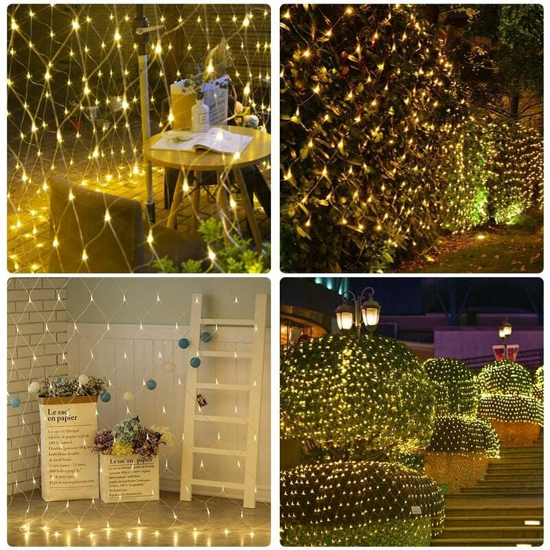 LED Solare Catene Luminose, 2x3M Decorazione di rete Luci