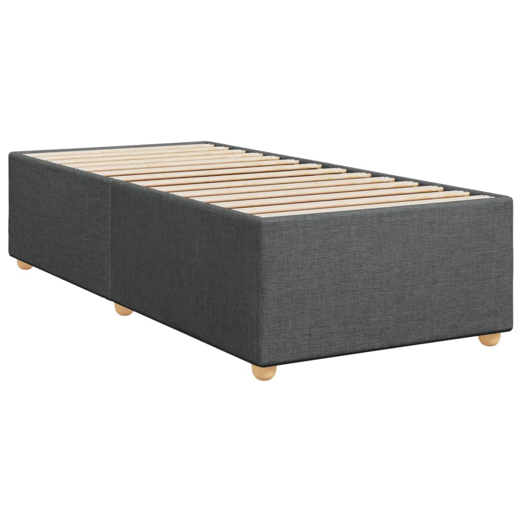 Cadre de lit sans matelas, tissu, gris foncé, pour la chambre, 100 × 200 cm - 3