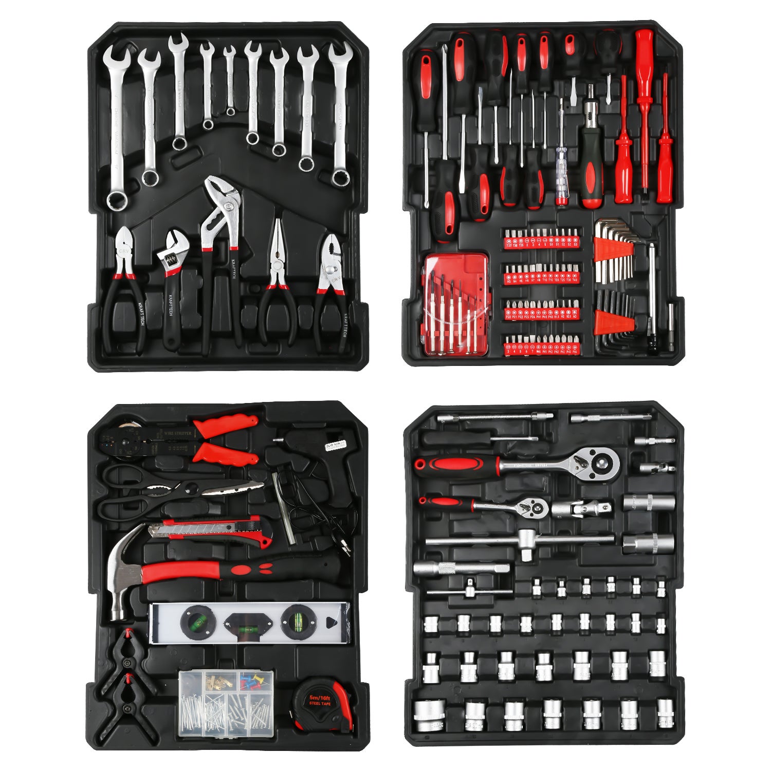 MALLETTE A OUTIL - Caisse à outils 1031 pièces avec Poignée pliante et télescopique inclus - 4