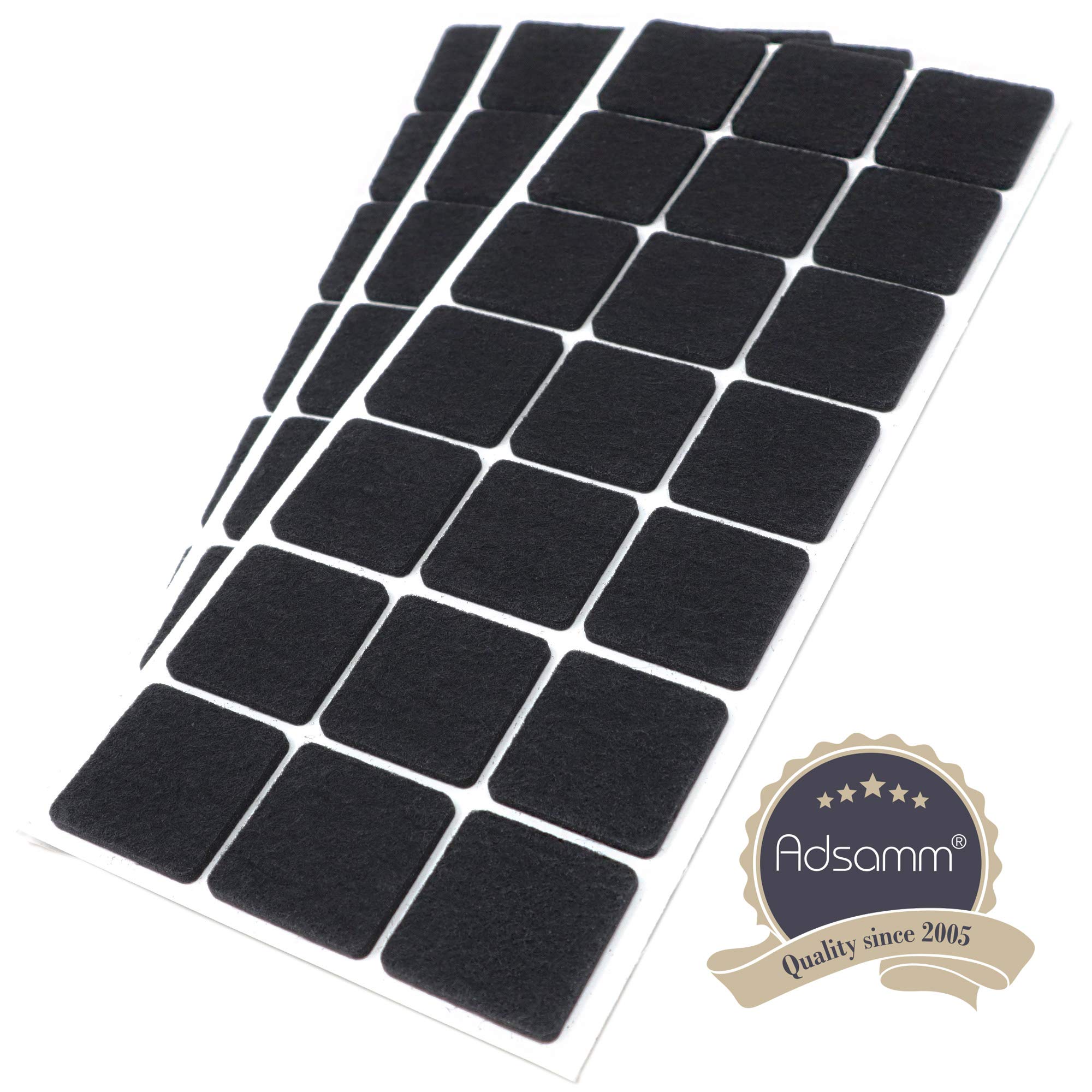 50 Feltrini Autoadesivi Nero 20x20mm | Piedini In Feltro Per Mobili | Spessore 3.5mm - Foto 10