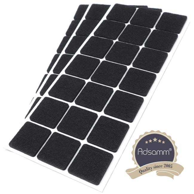50 Feltrini Autoadesivi Nero 20x20mm | Piedini In Feltro Per Mobili | Spessore 3.5mm - Foto 10