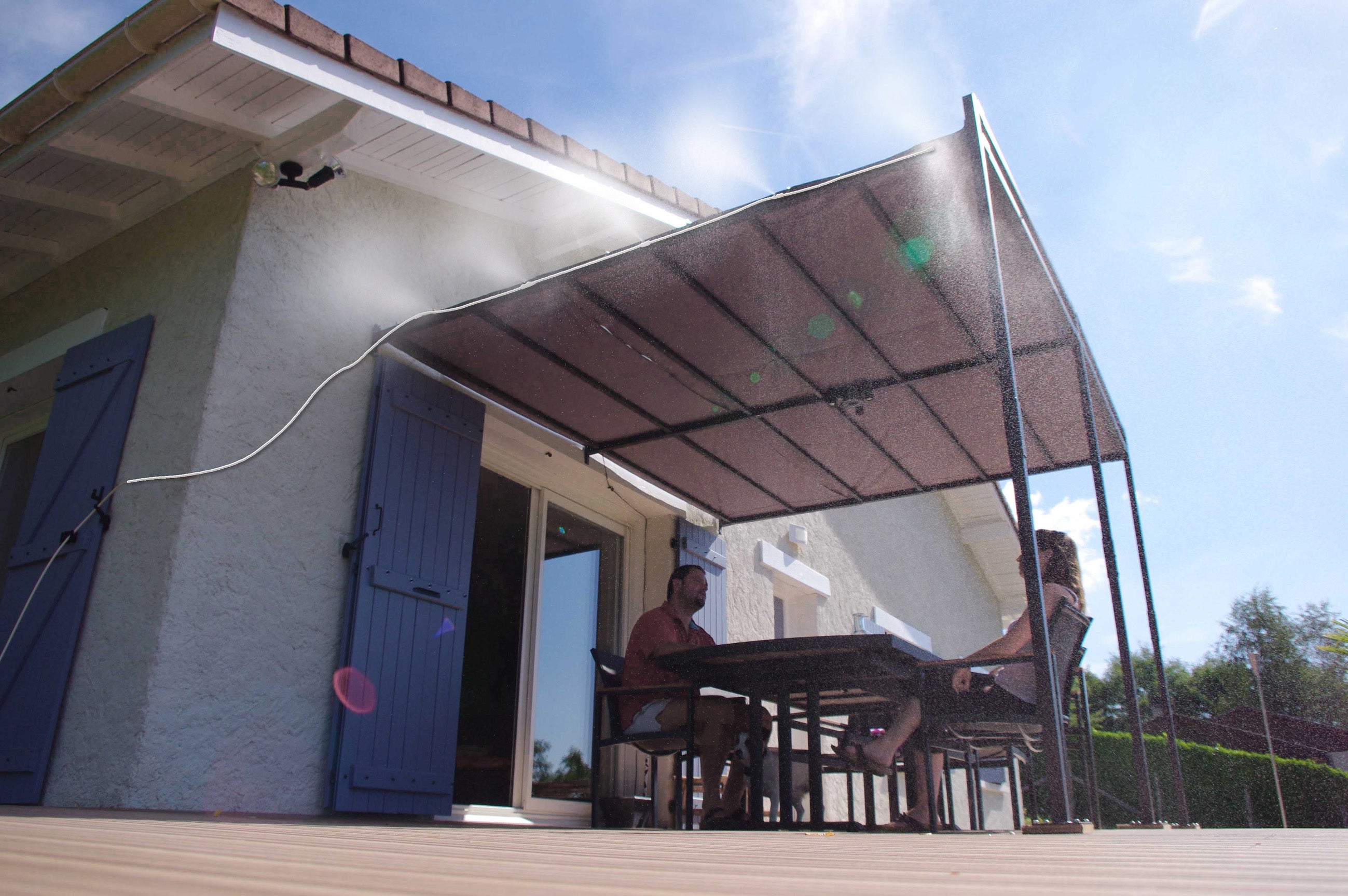 Kit di nebulizzazione per terrazze 7,5 m con 4 ugelli in ottone di alta qualità - 4